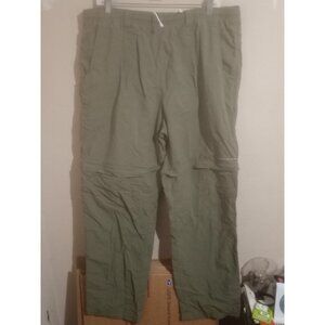 Columbia PFG Pants Mens XL 32 Green Convertible Cargo Nylon Hiking Outdoor